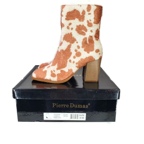 Pierre Dumas Women's Tan & Beige Cow Vegan Cammy Ankle Bootie Size 8.5 NWT - Picture 2 of 9